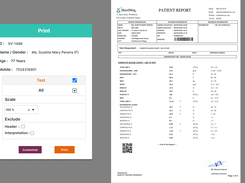 Laboratory Management Software - Lab Report Screen 