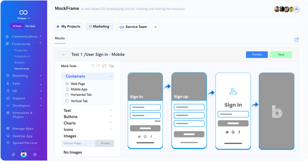 Mockframe Wireframe Tool