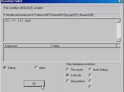 Two numbers expected to be equal were different (MFC)