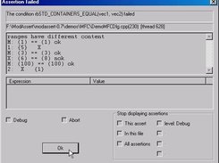 Comparison of 2 vectors that were expected to be equal (MFC)