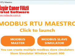 Modbus RTU Maestro Master Emulator Main Screen