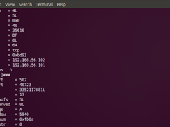sample output (on the sender machine)