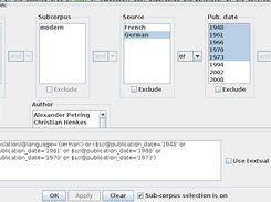 Subcorpus selection tool