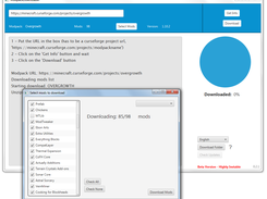 Minecraft ModpackDownloader Screenshot 1