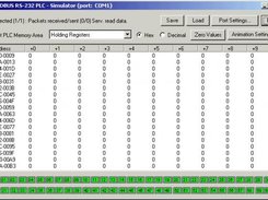 Program screen showing register values...