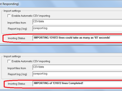 CSV Import Status