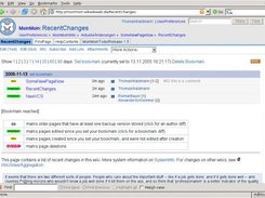 RecentChanges page on MoinMoin 1.5.0 beta