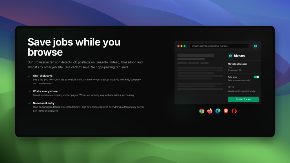 Save jobs while you browse using our browser extension