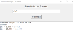 Molecular Weight Calculation Screenshot 2
