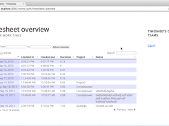 Momo Personal Timesheet Screen