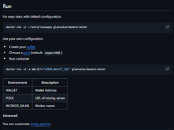 Monero Miner on Docker Alpine Screenshot 1