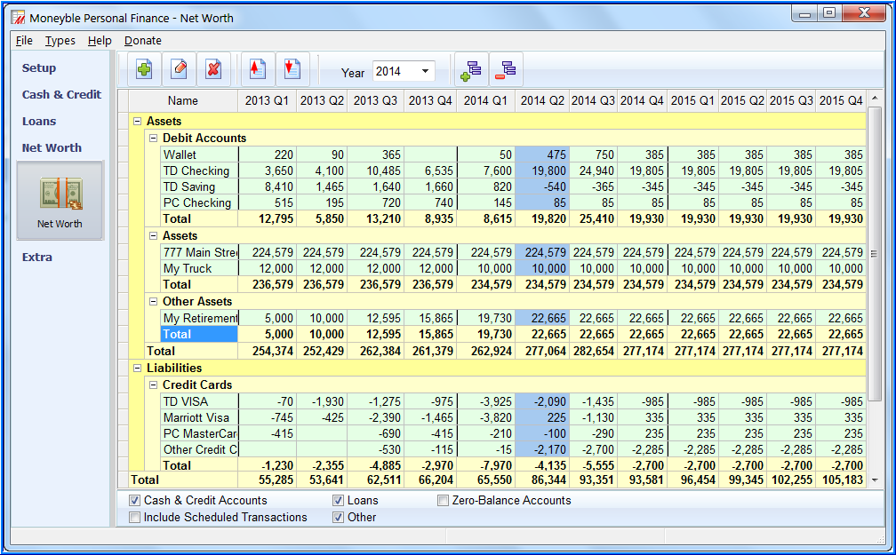 tracking net worth