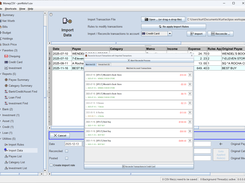 Import Data View (with reconcile dialog shown)