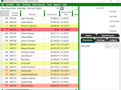 The main window with sample loan data.