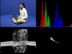 Quad display showing histogram, wave monitor, vector, & subj