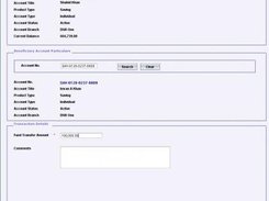 Internal Fund Transfer Request Screen