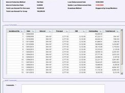 Loan Schedule Screen