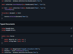 MongoDB C# Driver Screenshot 1