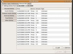 Manual Edit tab in MonoGluceosis 1.1