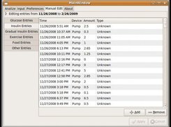 Manual Edit tab in MonoGluceosis 1.1