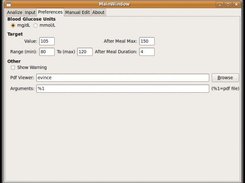 Preferences tab in MonoGluceosis 1.1