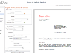 Registo de documento de entrada | Incoming documents registry