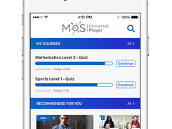 MOS Universal is a mobile learning content application allowing you to give access to trainings to your learners, wherever they are, and even in offline mode.