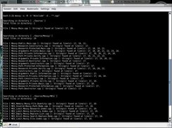 Searching showing the line number of the strings