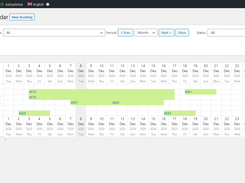 Admin bookings calendar