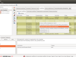 MotOrBAC can detect conflicts between abstract rules and helps the policy managers solve them