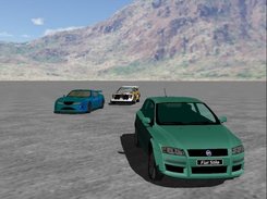 A couple of cars projecting shadows in real time.