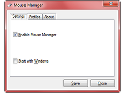 Mouse Manager's Settings tab.