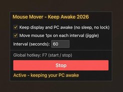 Active mode - keeping your PC awake and presence green with one click