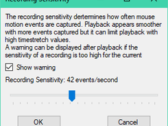 Adjusting the recording sensitivity