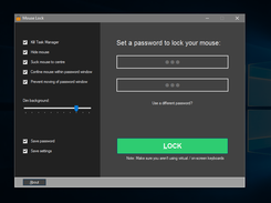 Mouse Lock - Choose password and settings