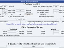 Mouse Sensitivity Exporter v1.3.1 running on Linux