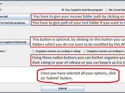 This is the second page, the Control Page. Here you can choose your options to organize your movies.