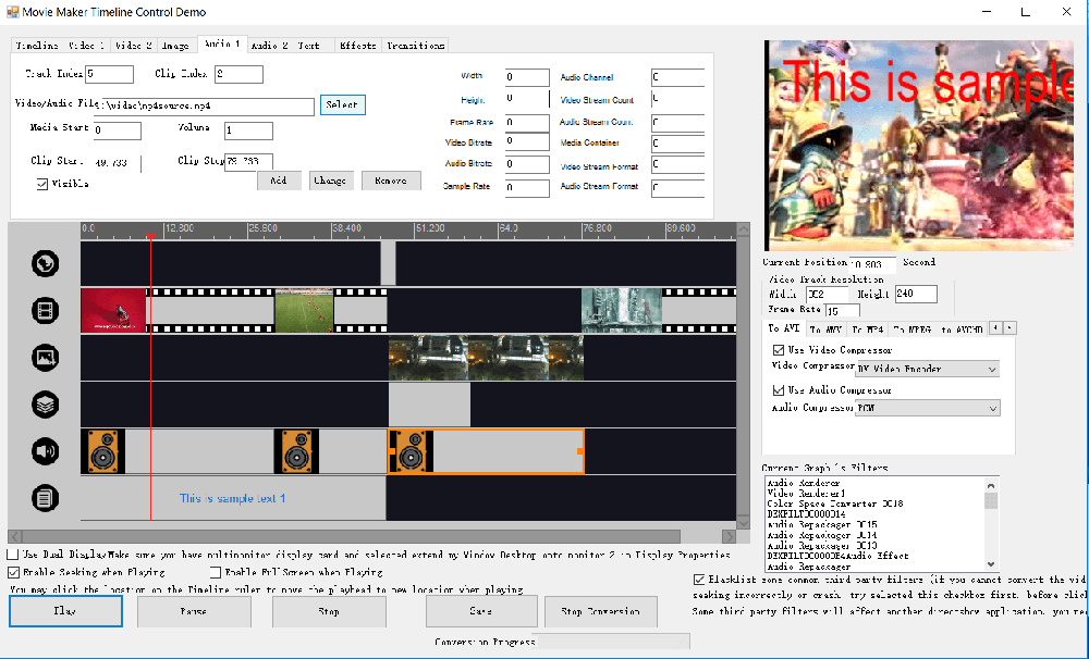 Movie Maker Timeline SDK Control Screenshot 1