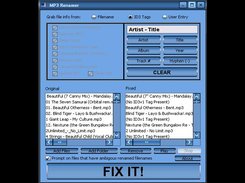 Main Interface with songs using ID3 rename method