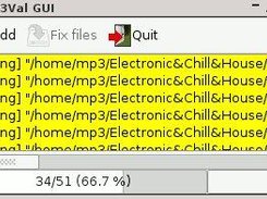 Screenshot of mp3valGUI, the python frontend