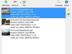Add video files and click "Join" to join them into one