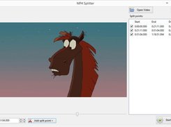 Open a video file, add split points and click "Start splitting" to split it