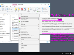 Mp4 Video 1 Click - FFMPEG video/audio converter/player/transcoder and editable custom console inside File Explorer mouse menu