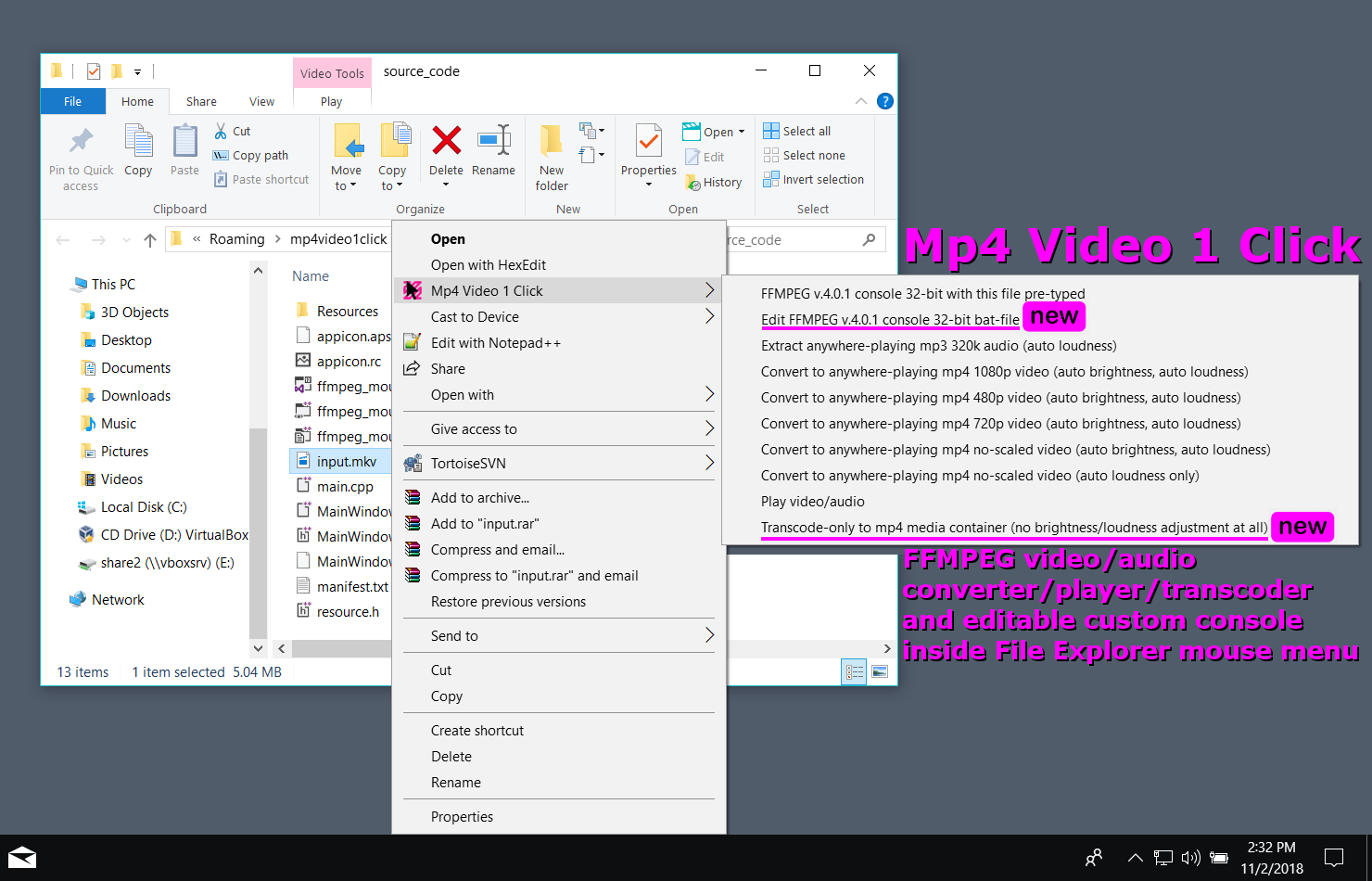 Mp4 Video 1 Click Ffmpeg For Windows Download Sourceforge Net