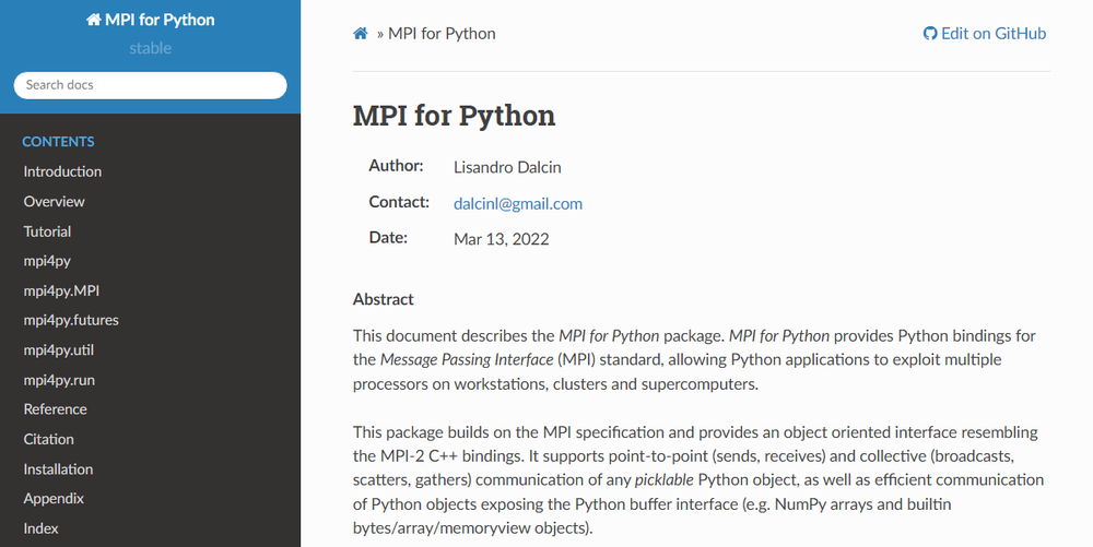 MPI for Python (mpi4py) Screenshot 1