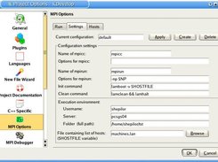 Project Options extended with MPI Options
