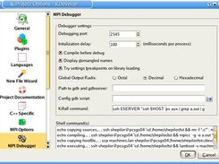 Project Options extended with MPI Debugger settings