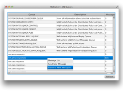 Main screen with list of queues and context menu