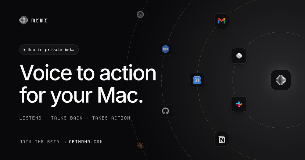 mrmr - voice-first AI agent for Mac
