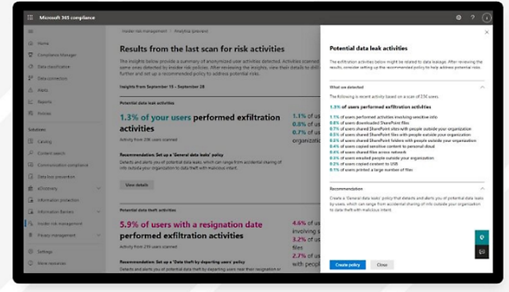 Microsoft Purview Insider Risk Management Screenshot 1